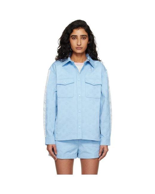 Casablanca Blue Monogram Oversized Shirt