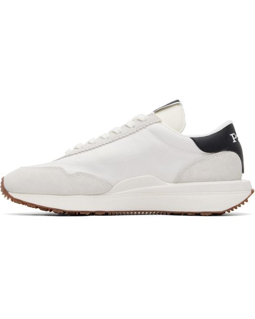 Polo Ralph Lauren White Train 89 Suede & Mesh Sneakers for men