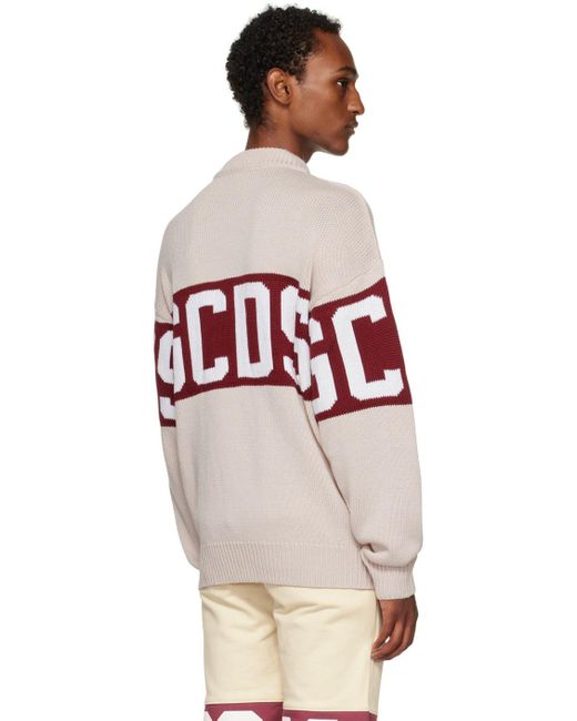 Gcds White Off- Band Sweater for men