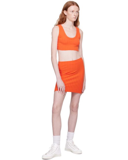 Cotton Citizen Orange Capri Miniskirt