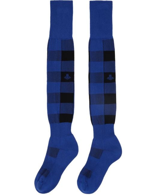 Vivienne Westwood Blue Check Socks for men