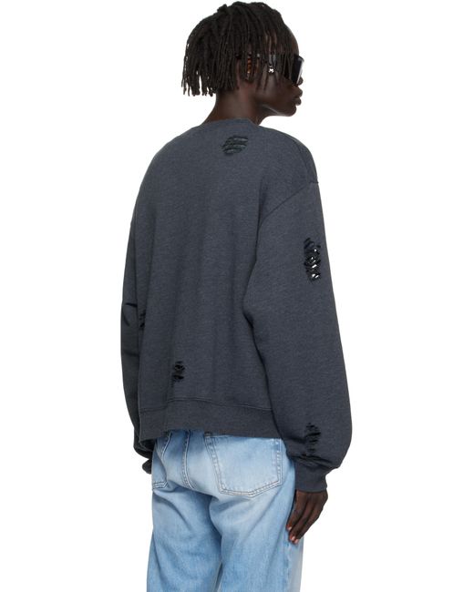 メンズ Acne ブラック ロゴプリント スウェットシャツ Black