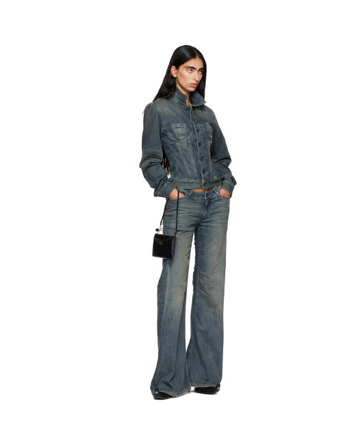 Balenciaga Blue Curved Waist Jeans