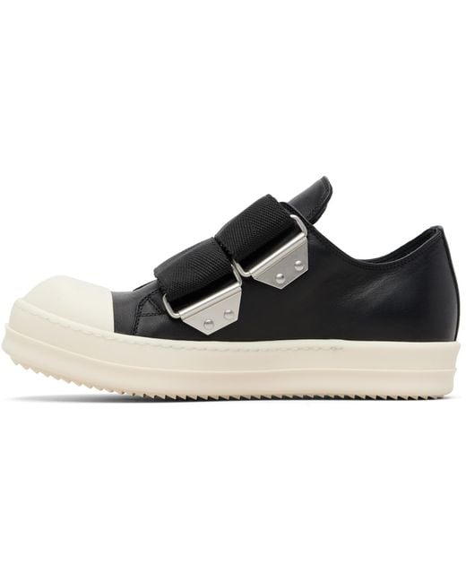 Rick Owens Black Temple Strap Low Sneakers