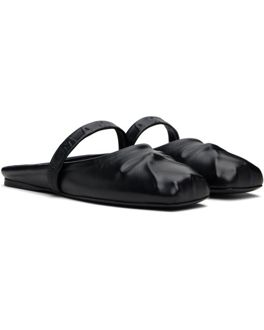 Marni ブラック Little Bow ナッパレザー ミュール Black