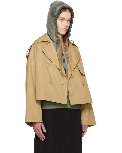 Juun.J Natural Cropped Trench Coat