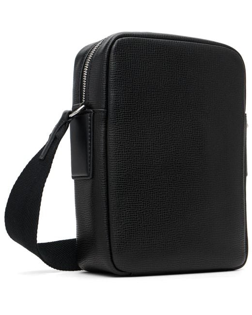 Lacoste Black Ossian Leather Satchel Bag for men