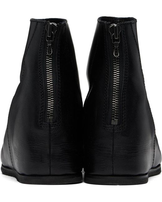 Julius Black Concealed Wedge Leather Ankle Boots for men