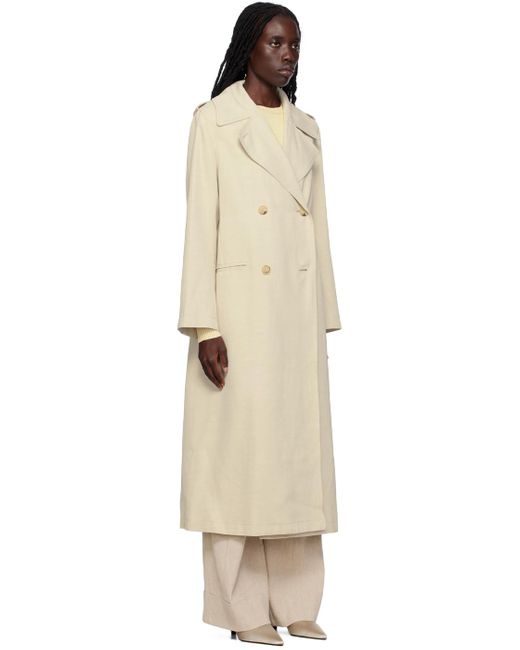 Totême Toteme Beige Fluid Trench Coat in Black | Lyst UK