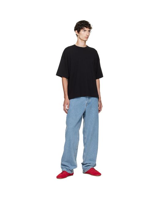 Dries Van Noten Black Dropped Shoulder T-Shirt for men