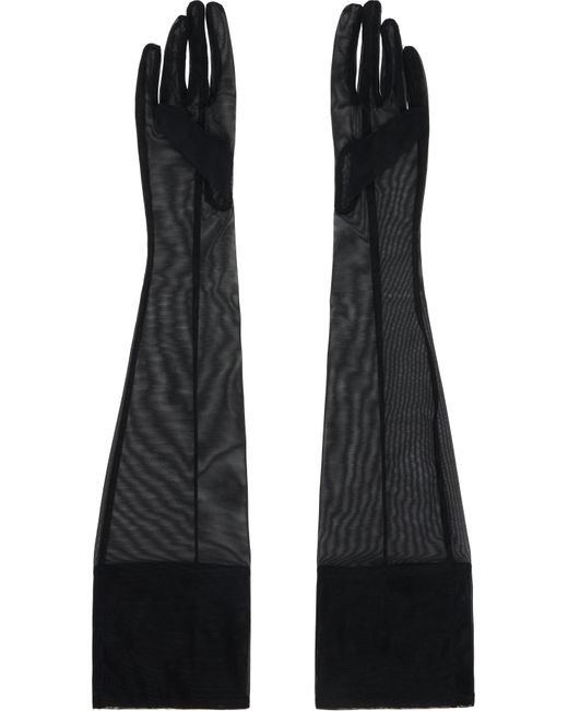 Mugler Sheer Gloves in Black | Lyst