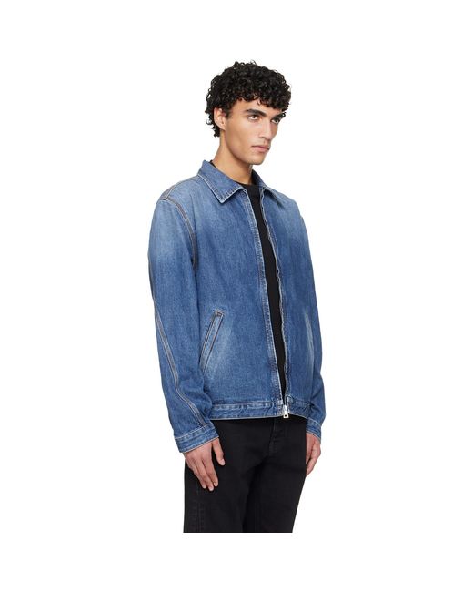 Givenchy Blue Zipped Denim Jacket for men
