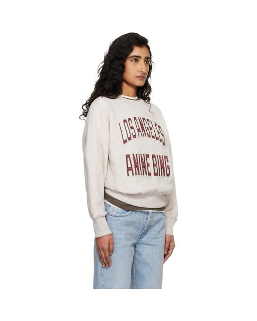 Anine Bing Natural Harry Shrunken Sweatshirt