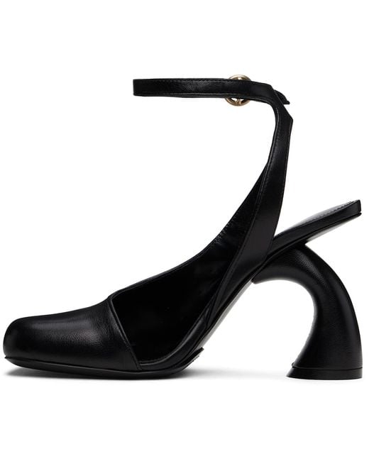 Dries Van Noten Black Asymmetric Heels