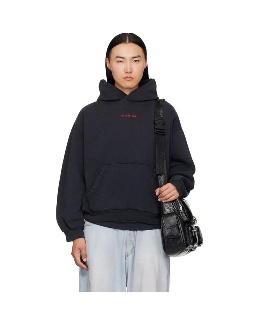 Balenciaga Black Faded Hoodie for men