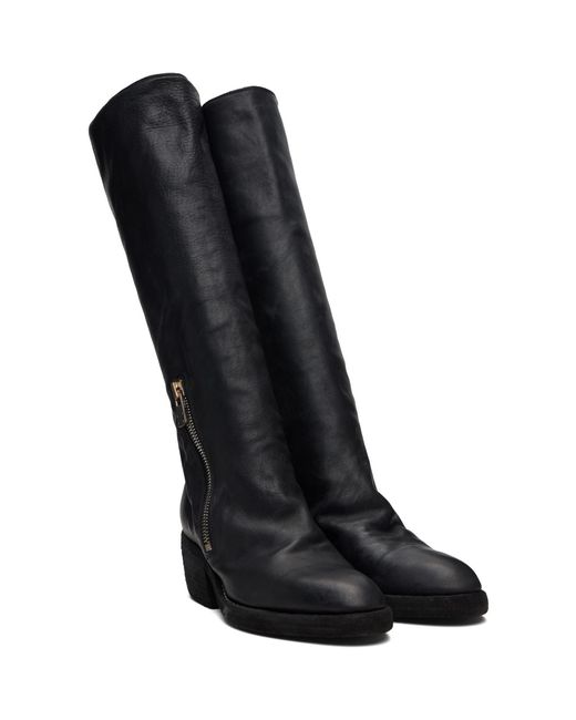 Guidi Black Soft Horse Side Zip Hi Boots