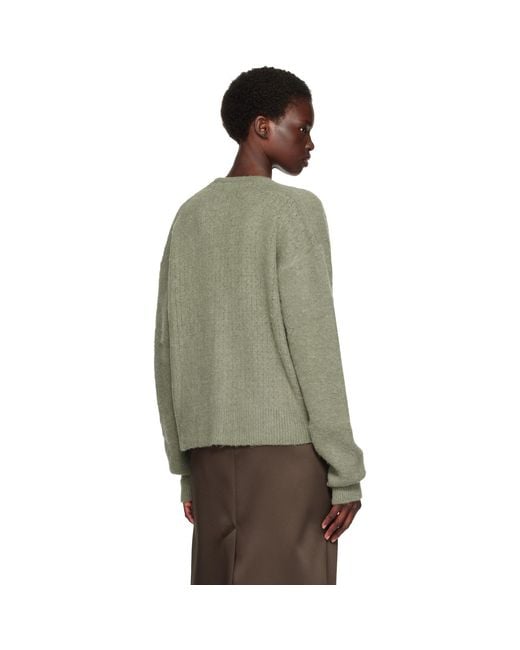 TONYWACK Green Brushed Mohair V-Neck Cardigan