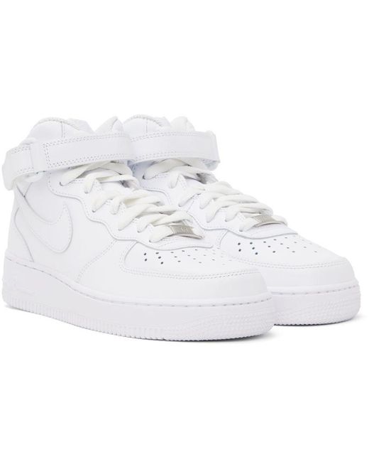 Nike White Air Force 1 Mid '07 Sneakers in Black for Men | Lyst