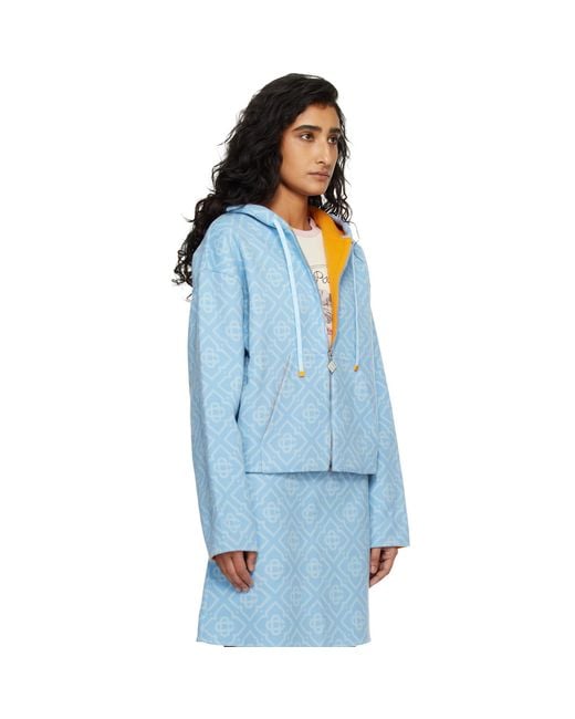 Casablanca Blue Double Faced Wool Hoodie