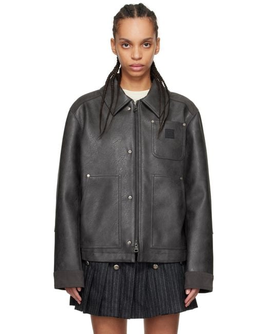 ANDERSSON BELLレザージャケット ANDERSSON BELL Carpenter Faux-Leather Jacket in Black | Lyst
