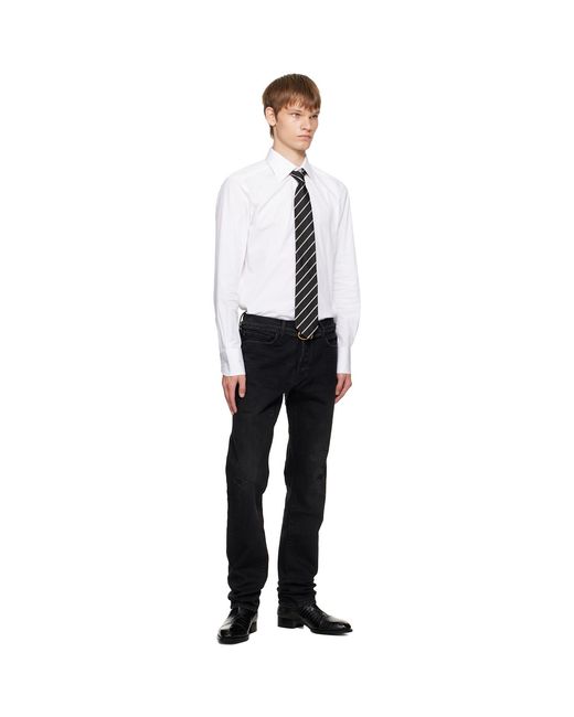 Tom Ford Black Alternate Weave Regimental Tie for men
