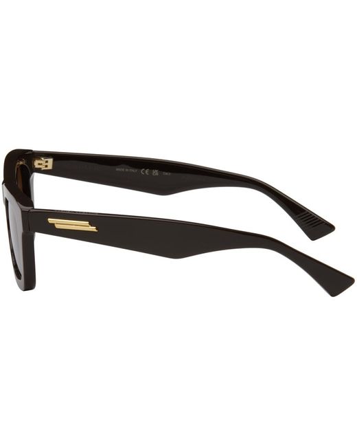 Bottega Veneta Black Brown Wayfarer Acetate Sunglasses
