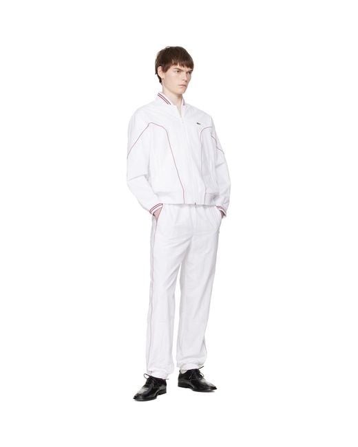 Lacoste White Top Tier Track Pants for men