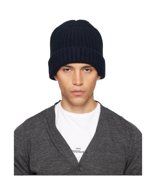 Maison Margiela Black Ribbed Beanie for men