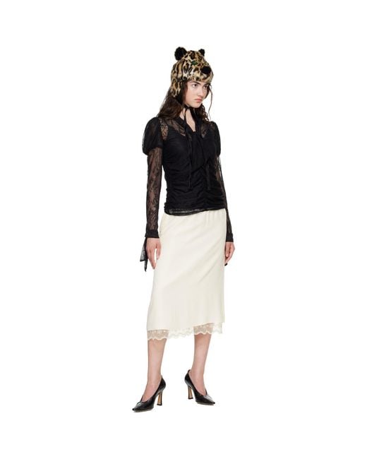 Anna Sui Black Long Sleeve Blouse