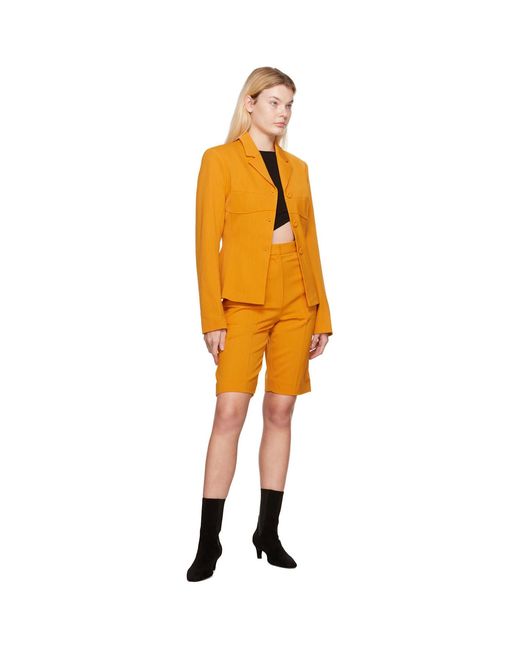 OLENICH Orange Fitted Blazer