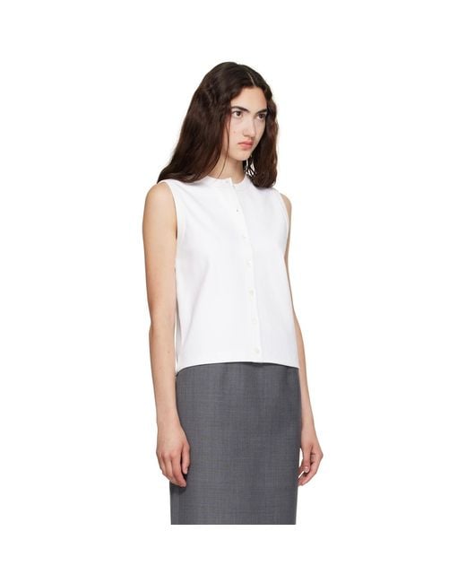 Flore Flore White Poppy Sleeveless Cardigan