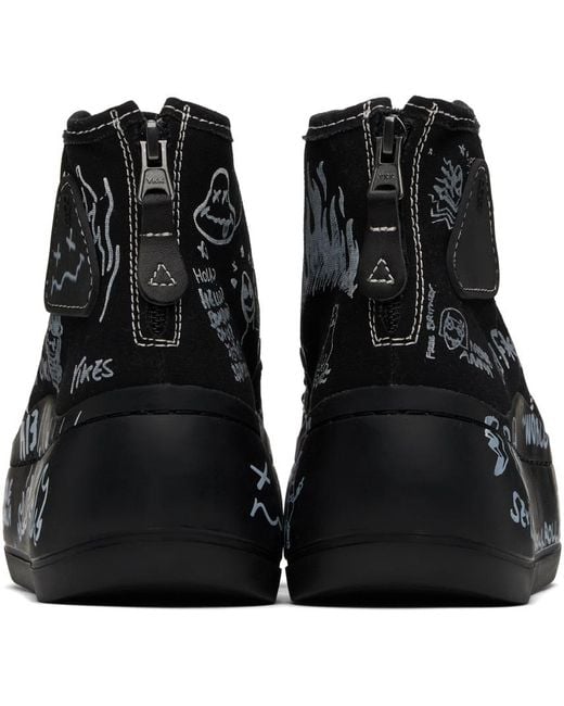 R13 Ssense Exclusive Black Double Grommet Kurt Sneakers