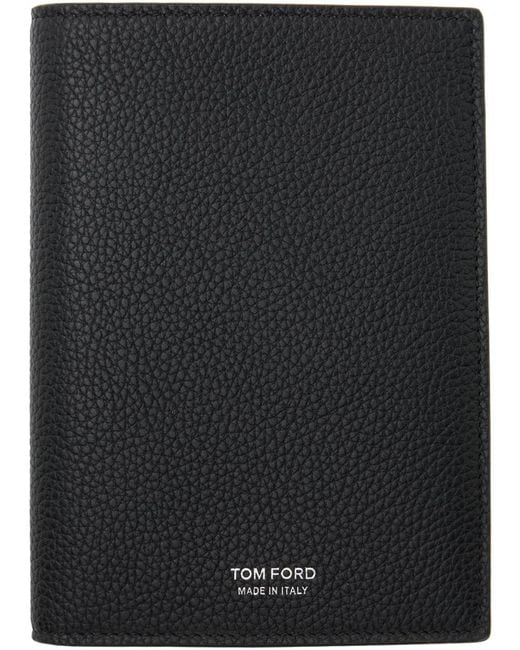 メンズ Tom Ford ソフト グレインレザー パスポートケース Black
