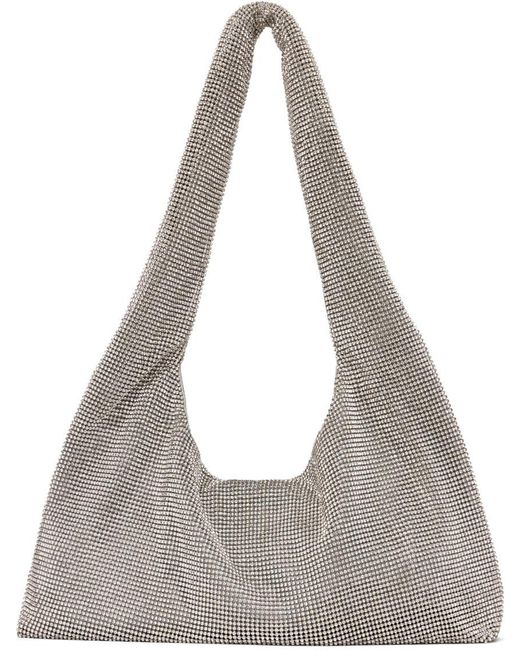 Kara Gray Crystal Mesh Armpit Bag