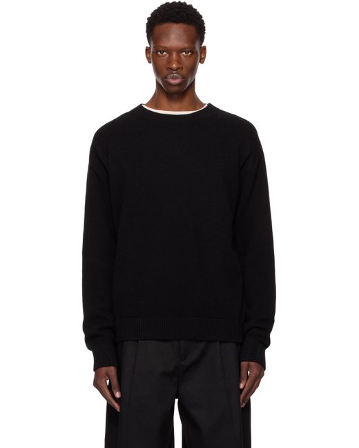 メンズ The Elder Statesman ブラック Simple クルーネックセーター Black