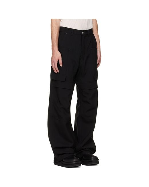 Rick Owens Black Tower Stefan Cargo Pants for men