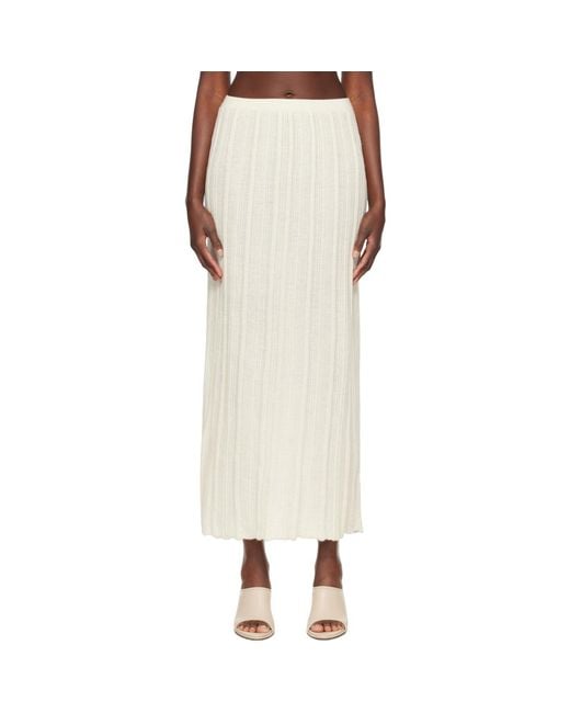 Lauren Manoogian Natural Off- Plisse Maxi Skirt