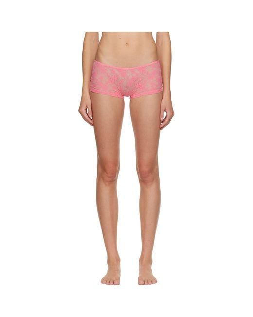 Fruity Booty Pink Lace Boyleg Briefs