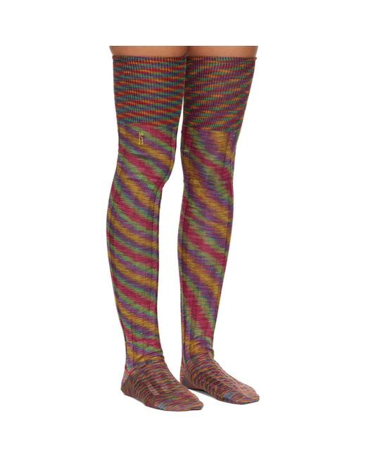 Kiko Kostadinov Brown Sitella Thigh High Socks