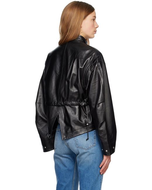Helmut Lang Black Patch Pocket Leather Jacket
