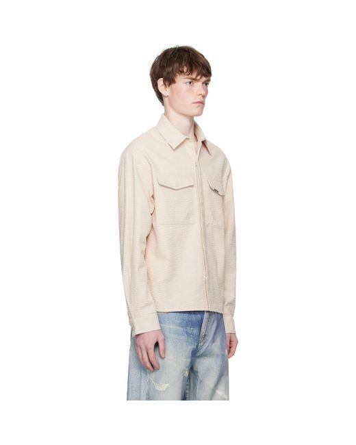 Represent Blue Off- Textured Long Sleeve Shirt for men