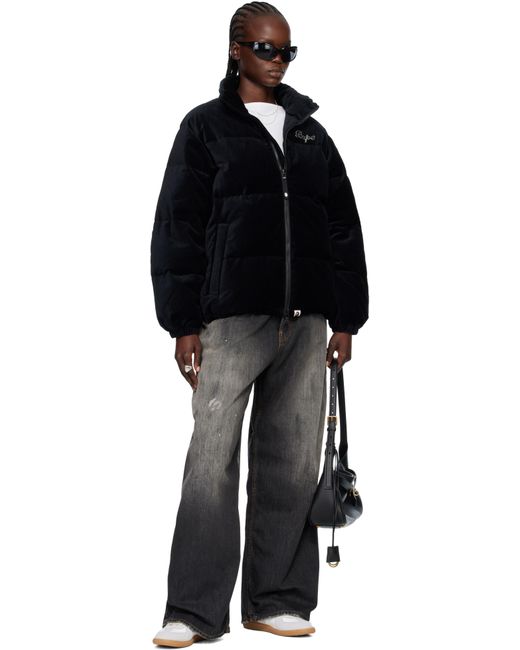 Blouson Noir En Velours Rembourré En Duvet À Logoa A Bathing Ape en coloris Black