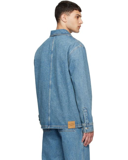 Maison Kitsuné Blue Workwear Denim Jacket for men