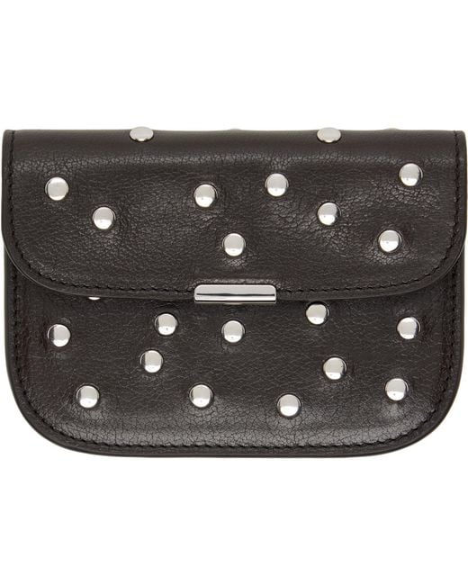 Lemaire Black Soft Tab Studs Dots Card Holder for men