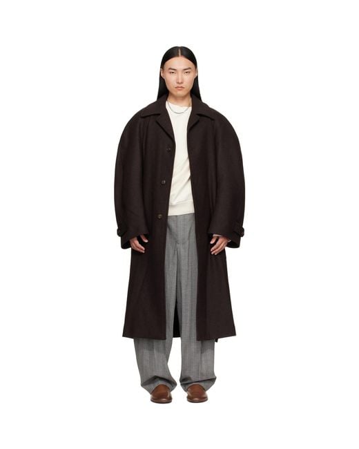Hed Mayner Black Twill Coat for men