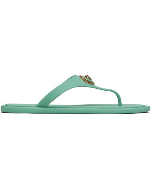 Versace Black Alia Rubber Flat Sandals