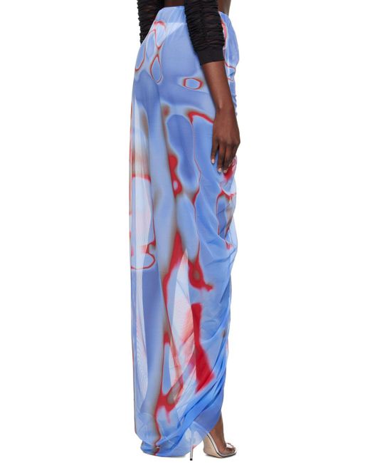 ESTER MANAS Blue Ruched Maxi Skirt