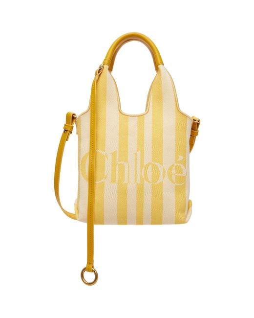 Chloé Yellow Off- Mini '' Stripy Tote
