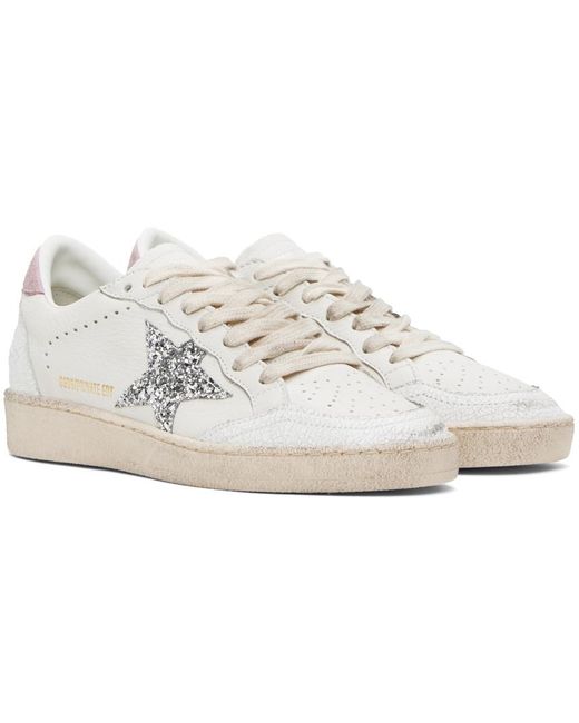 Golden Goose Deluxe Brand Black Ssense Exclusive White & Beige Limited Edition Ballstar Sneakers