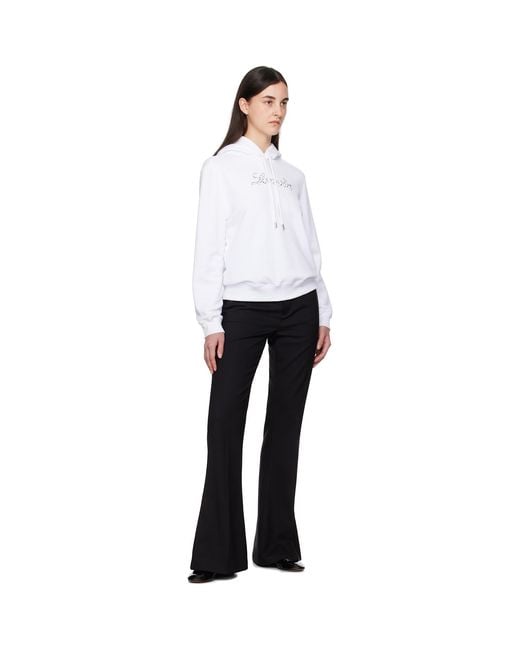 Lanvin White Bead Embroidered Hoodie